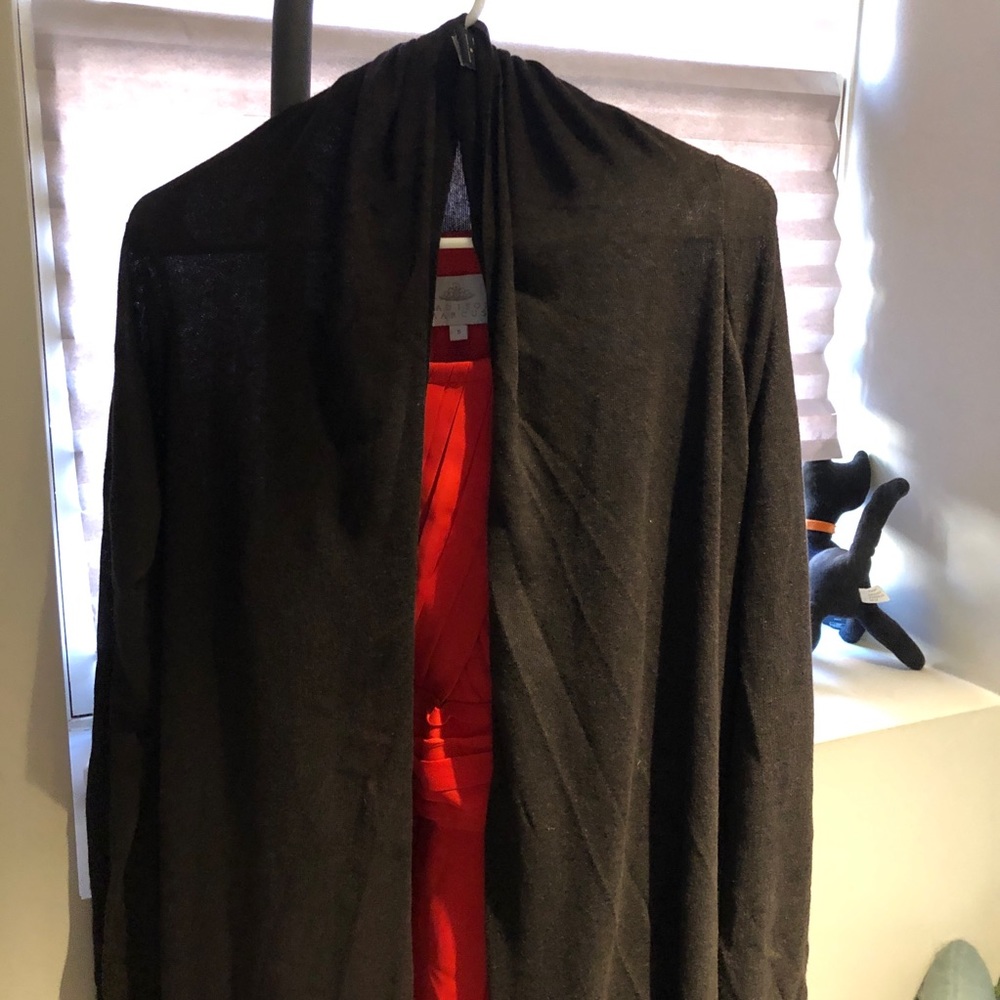 Moda International long black cardigan, like new